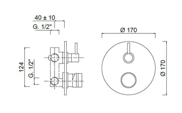 MYRING - FMR0013-4 - Shower mixer with diverter by Rubinetteria Giulini - view 3